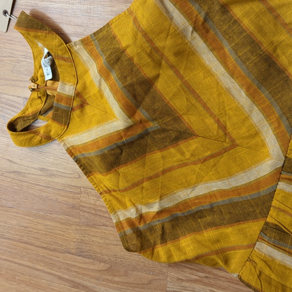 NWOT Blue Pepper Vibrant‎ Striped Halter Midi Cotton Dress